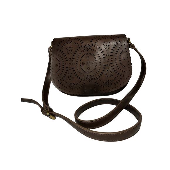 Reduced $10 Shiraleah Chicago Crossbody Handbag Women’s Small Brown Western - Picture 1 of 6